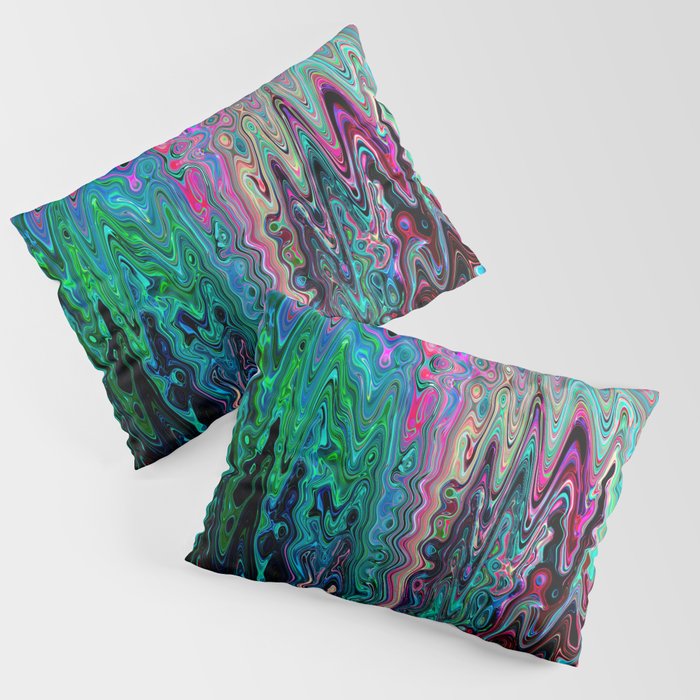 Radiant Resonance Colorful Psychedelic Distorted Paint Pillow Sham Gallery Image 3