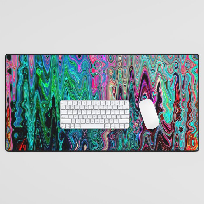 Radiant Resonance Colorful Psychedelic Distorted Paint Desk Mat Gallery Image 1