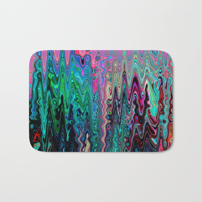 Radiant Resonance Colorful Psychedelic Distorted Paint Bath Mat Gallery Image 1