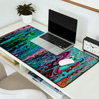 Radiant Resonance Colorful Psychedelic Distorted Paint Desk Mat Gallery Image 2