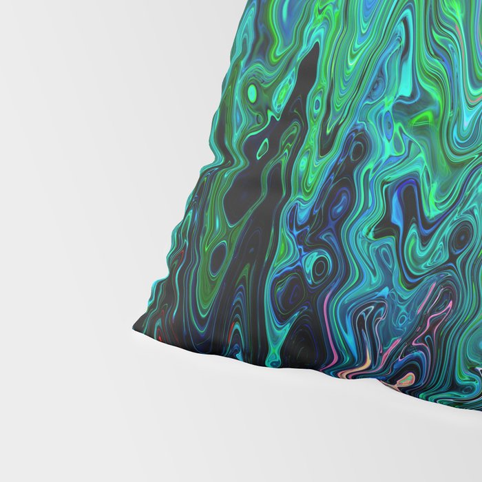 Radiant Resonance Colorful Psychedelic Distorted Paint Pillow Sham Gallery Image 4