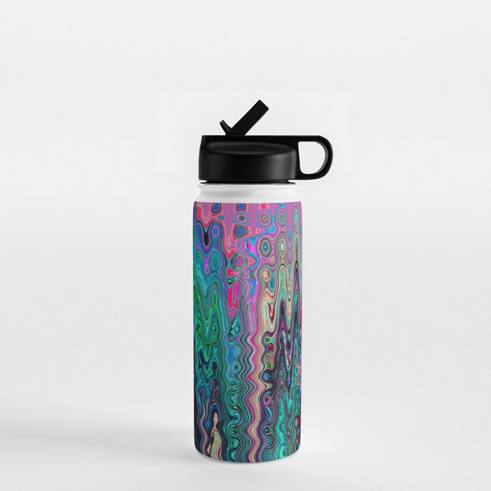 Radiant Resonance Colorful Psychedelic Distorted Paint Water Bottle Gallery Image 1