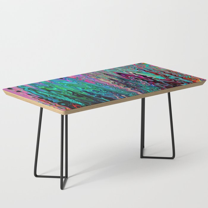 Radiant Resonance Colorful Psychedelic Distorted Paint Coffee Table Gallery Image 1