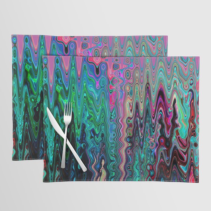 Radiant Resonance Colorful Psychedelic Distorted Paint Placemat Gallery Image 1