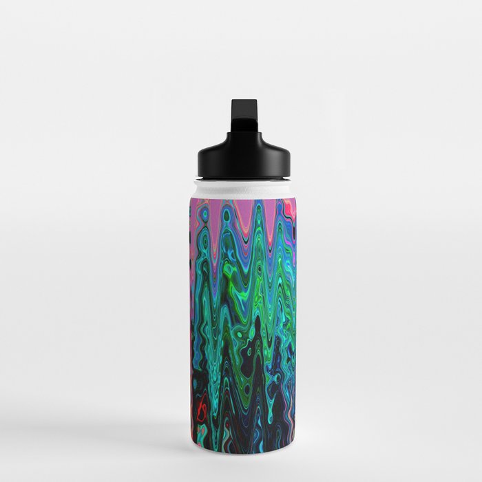Radiant Resonance Colorful Psychedelic Distorted Paint Water Bottle Gallery Image 3