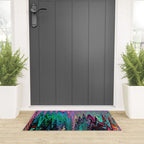 Radiant Resonance Colorful Psychedelic Distorted Paint Welcome Mat Gallery Image 3