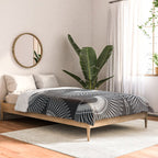 Japanese Crane Ornate Art Deco Dark Monochrome Pattern Comforter Gallery Image 2