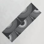 Japanese Crane Ornate Art Deco Dark Monochrome Pattern Yoga Mat Gallery Image 1