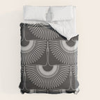 Japanese Crane Ornate Art Deco Dark Monochrome Pattern Duvet Cover Gallery Image 6