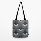 Japanese Crane Ornate Art Deco Dark Monochrome Pattern Tote Bag Gallery Image 2