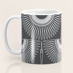 Japanese Crane Ornate Art Deco Dark Monochrome Pattern Coffee Mug Gallery Image 3