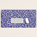 Playful strokes #4 / Blue on Beige Desk Mat Gallery Image 1