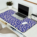 Playful strokes #4 / Blue on Beige Desk Mat Gallery Image 2