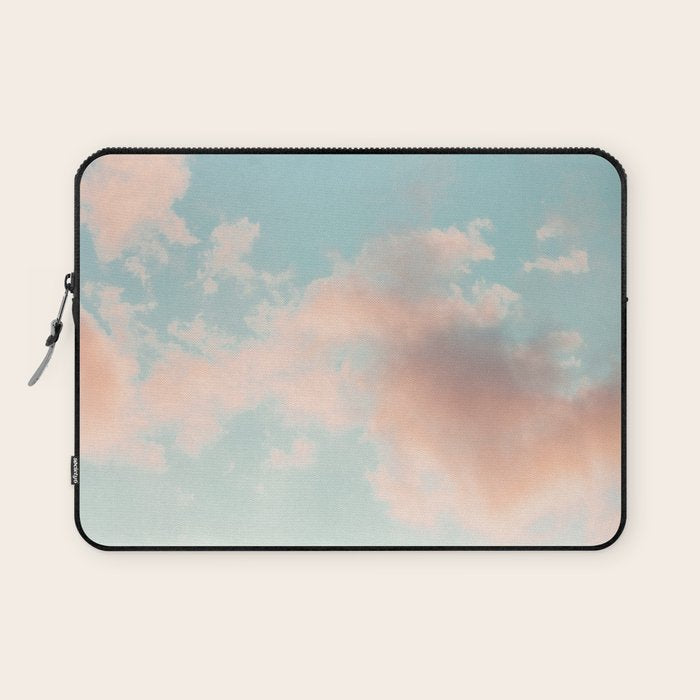 Cotton Candy Clouds - Nature Photography Art Print, Pastel Laptop Sleeve Gallery Image 1