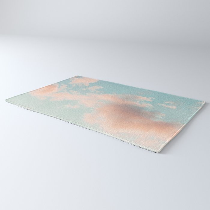Cotton Candy Clouds - Nature Photography Art Print, Pastel Rug Gallery Image 3