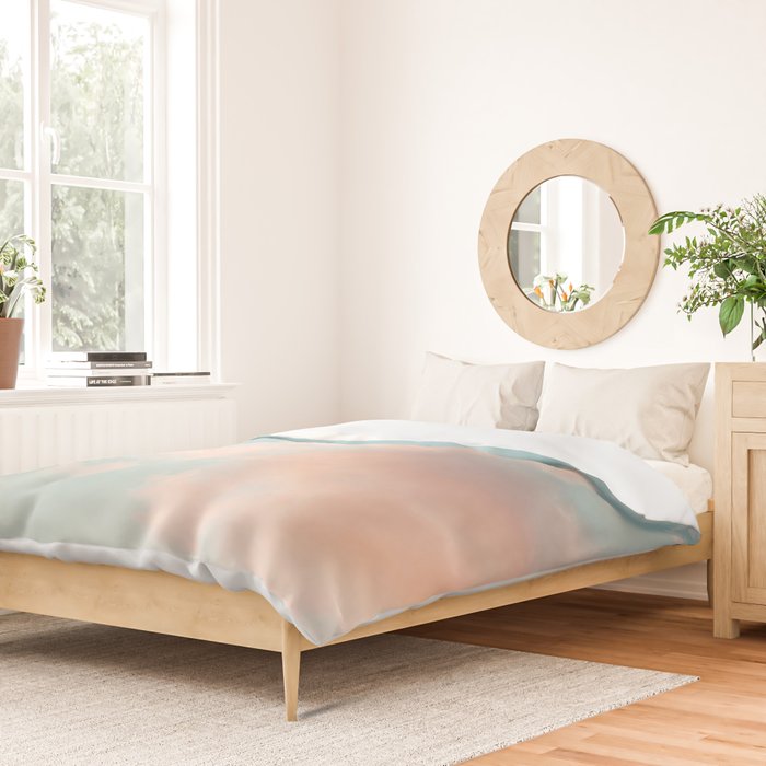 Cotton Candy Clouds - Nature Photography Art Print, Pastel Duvet Cover Gallery Image 2