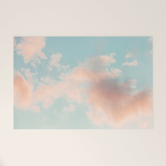 Cotton Candy Clouds - Nature Photography Art Print, Pastel Welcome Mat Gallery Image 1