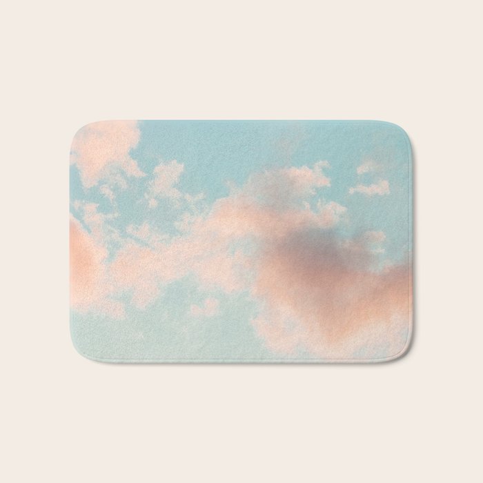 Cotton Candy Clouds - Nature Photography Art Print, Pastel Bath Mat Gallery Image 1