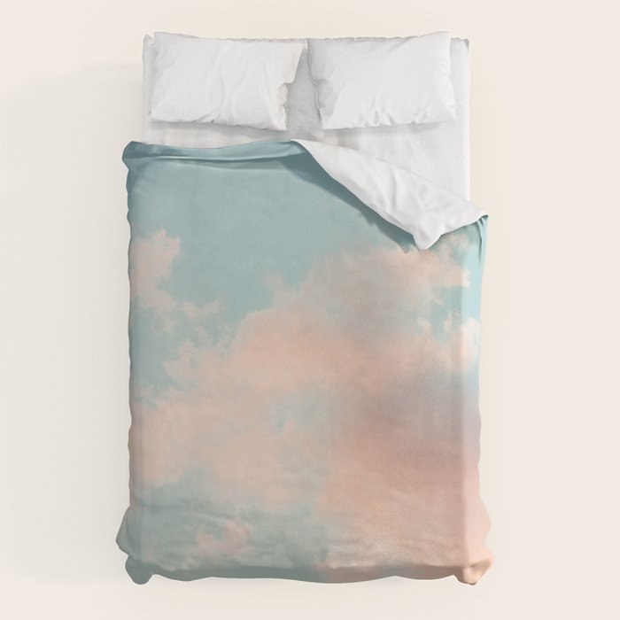 Cotton Candy Clouds - Nature Photography Art Print, Pastel Duvet Cover Gallery Image 6