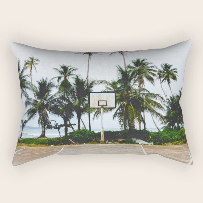 Basketball on Isla Bastimento, Bocas del Toro, Panama Rectangular Pillow Gallery Image 2