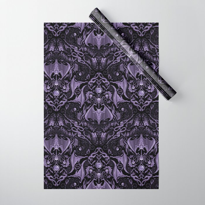 Bats and Beasts - ROYAL PURPLE Wrapping Paper Gallery Image 1
