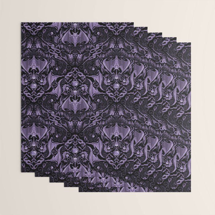 Bats and Beasts - ROYAL PURPLE Wrapping Paper Gallery Image 3