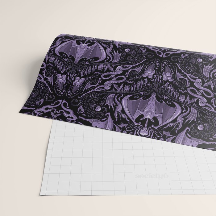 Bats and Beasts - ROYAL PURPLE Wrapping Paper Gallery Image 2
