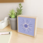 Retro Minimalist Sunburst Double Sun in Light Periwinkle Purple and Cream Mini Art Print Gallery Image 2