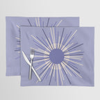 Retro Minimalist Sunburst Double Sun in Light Periwinkle Purple and Cream Placemat Gallery Image 1
