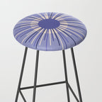 Retro Minimalist Sunburst Double Sun in Light Periwinkle Purple and Cream Stool Gallery Image 2