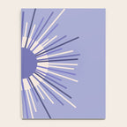 Retro Minimalist Sunburst Double Sun in Light Periwinkle Purple and Cream Notebook Gallery Image 4