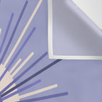 Retro Minimalist Sunburst Double Sun in Light Periwinkle Purple and Cream Wall Tapestry Gallery Image 3