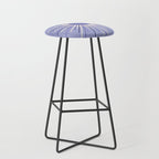 Retro Minimalist Sunburst Double Sun in Light Periwinkle Purple and Cream Stool Gallery Image 1