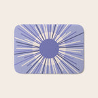 Retro Minimalist Sunburst Double Sun in Light Periwinkle Purple and Cream Bath Mat Gallery Image 1