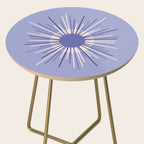 Retro Minimalist Sunburst Double Sun in Light Periwinkle Purple and Cream Side Table Gallery Image 2