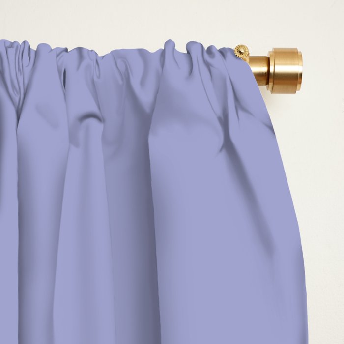 Retro Minimalist Sunburst Double Sun in Light Periwinkle Purple and Cream Window Curtain Gallery Image 2