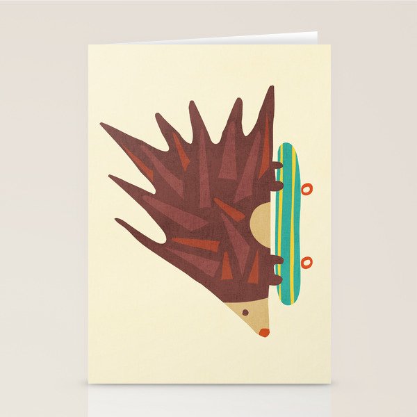 Hedgehog in hair raising speed Stationery Card Gallery Image 2