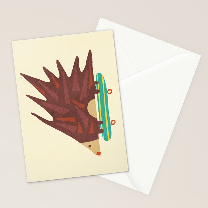 Hedgehog in hair raising speed Stationery Card Gallery Image 2