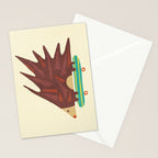 Hedgehog in hair raising speed Stationery Card Gallery Image 2