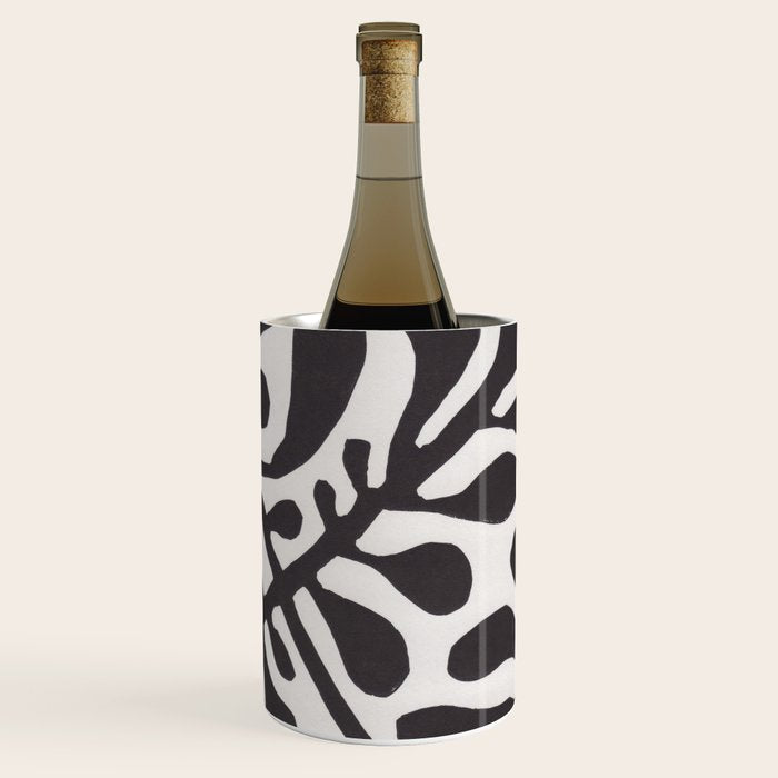 Linocut Plant #2 / Black & White Wine Chiller Gallery Image 1
