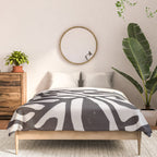 Linocut Plant #2 / Black & White Comforter Gallery Image 3
