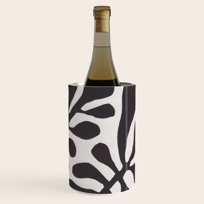 Linocut Plant #2 / Black & White Wine Chiller Gallery Image 3