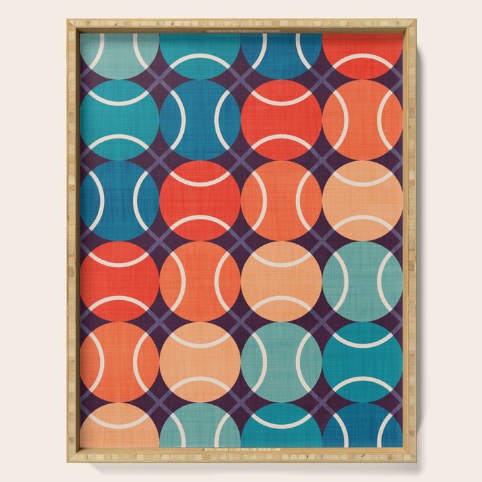 Retro Tennis 70s Rainbow Serving Tray Gallery Image 1