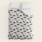 Black + White Dinosaurs Duvet Cover Gallery Image 6
