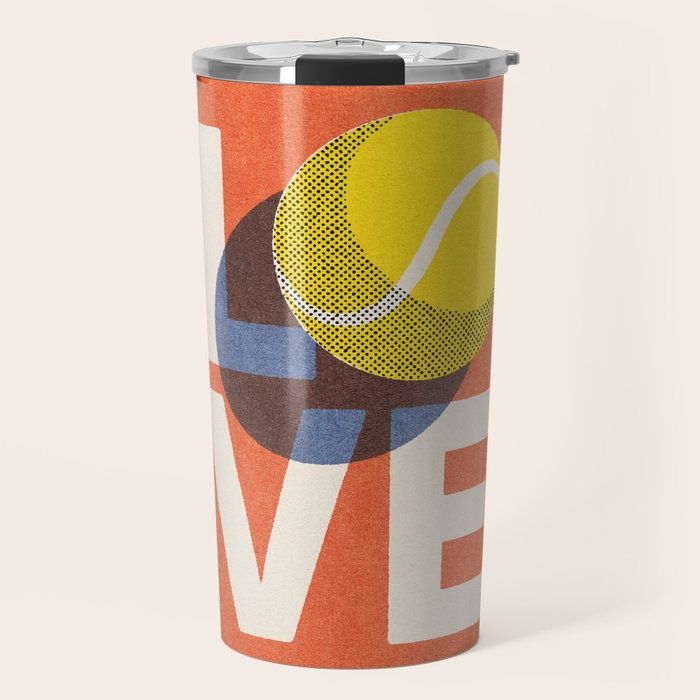 BALLS - Love Tennis - Clay Court Travel Mug Gallery Image 1