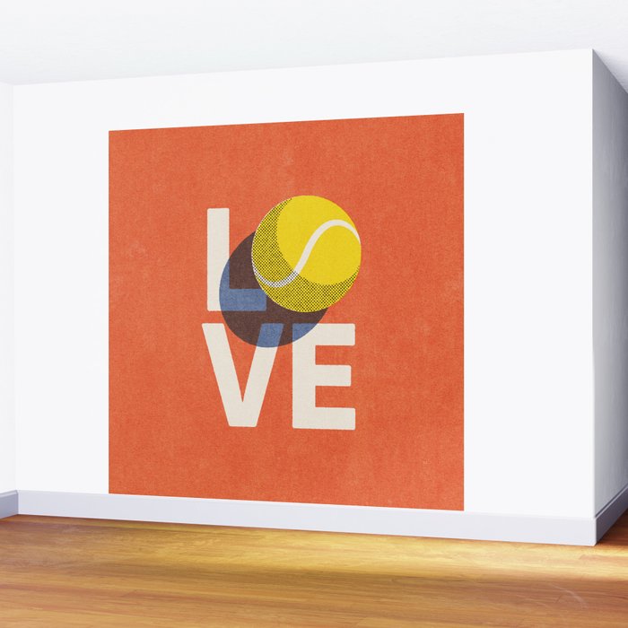 BALLS - Love Tennis - Clay Court Wall Mural Gallery Image 2