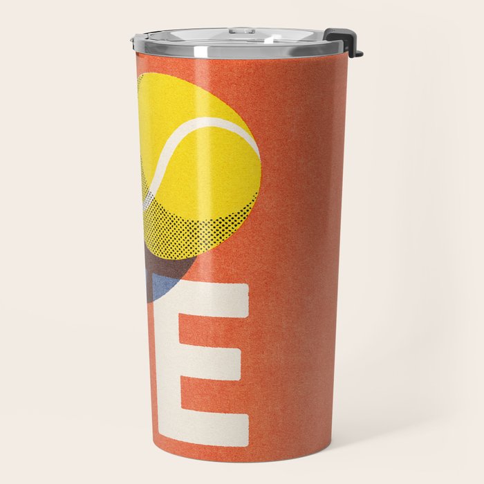 BALLS - Love Tennis - Clay Court Travel Mug Gallery Image 2