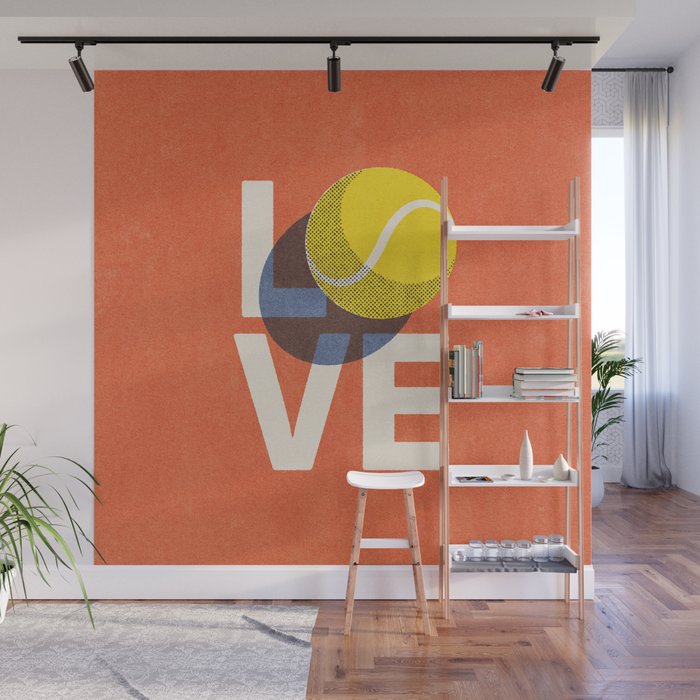 BALLS - Love Tennis - Clay Court Wall Mural Gallery Image 1
