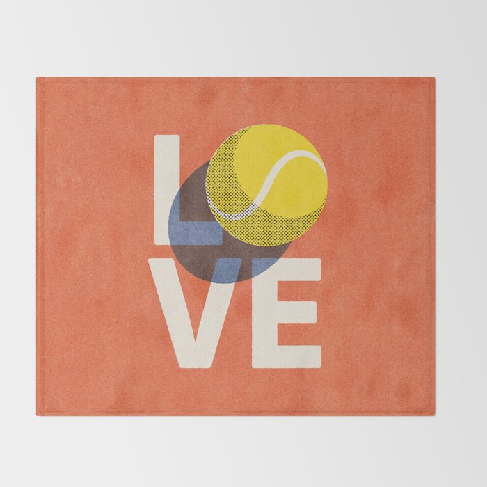 BALLS - Love Tennis - Clay Court Throw Blanket Gallery Image 2