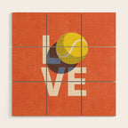 BALLS - Love Tennis - Clay Court Wood Wall Art Gallery Image 1